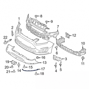 Губа переднего бампера правая Ford C-max MK2 13-18 usa запилена