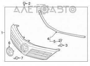 Решетка радиатора grill Toyota Camry v50 12-14 usa LE, без эмблемы
