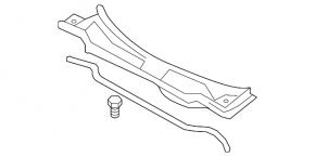 Уплотнитель решетки дворников центральный Toyota Camry v40