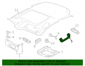 Mâner plafon spate dreapta Audi A3 22-26 gri