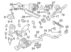 Кронштейн глушителя передний VW Jetta 11-15 USA 2.0 TDI