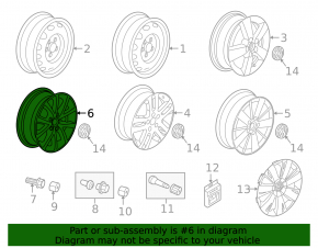 Диск колесный R16 VW Jetta 11-17 USA тип 1