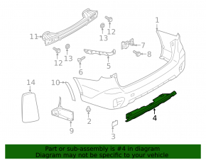 Накладка заднего бампера Subaru Outback 20-23