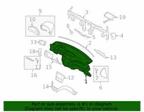 Торпедо передняя панель с AIRBAG Subaru Impreza WRX GH 09-14 черная
