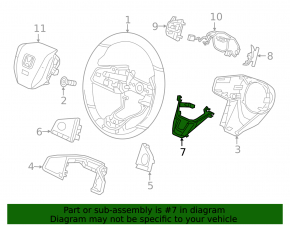 Накладка руля нижняя Honda Civic X FC 19-21 черная, глянец, царапины