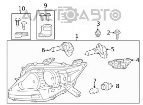 Фара передняя левая Lexus RX350 RX450h 13-15 рест галоген