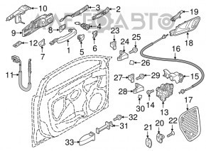 Механизм ручки двери передней левой Audi A3 22-26