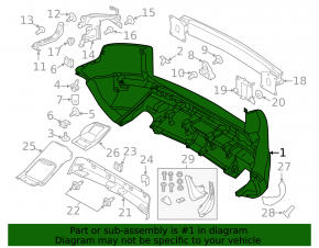 Бампер задний голый Land Rover Range Rover Evoque 12-19