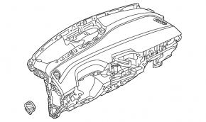 Торпедо передняя панель без AIRBAG Volkswagen ID.4 23-26 черная, тип 2