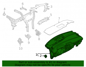 Торпедо передняя панель без AIRBAG Volkswagen ID.4 23-26 черная, тип 2