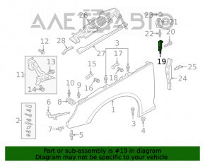 Кронштейн крыла задний правый Audi A4 B9 17-25