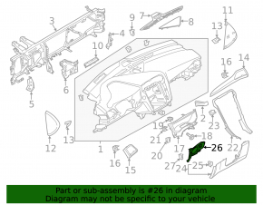 Накладка торпеды левая под управление светом Ford Fusion mk5 17-20 черная