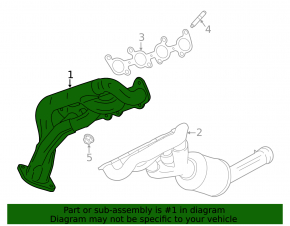 Коллектор выпускной правый Ford Mustang mk6 15-23 5.0