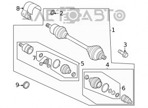 Привод полуось передняя левая VW Golf 15- 1.8T