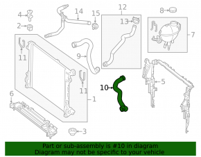 Патрубок охлаждения радиатор нижний Mercedes W212 11-13 3.0d, обратка