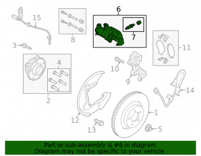 Суппорт в сборе задний левый Ford Mustang mk6 15-23 2.3T