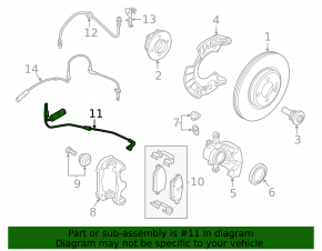 Senzor de uzură a plăcuțelor de frână față dreapta Mini Cooper 25-26
