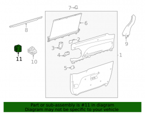 Кнопка PWR DOOR центральной стойки левая Toyota Sienna 21-26 черная