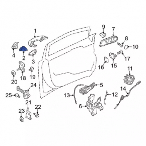 Личинка замка передней левой Ford Fiesta 11-19