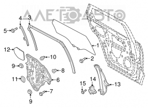 Уплотнитель стекла задний правый Mazda CX-9 16-23