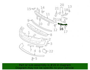 Крепление переднего бампера правое нижнее VW Passat 06-10
