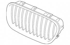 Grilă radiator dreapta BMW 5 F10 11-16 negru lucios, pachet Performance