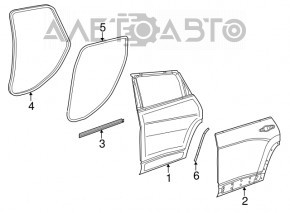Garnitura arcului din spate dreapta Jeep Cherokee KL 14-