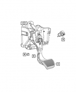 Педаль тормоза Jeep Compass 22-26 с датчиком