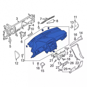 Торпедо передняя панель без AIRBAG Ford Fusion mk5 13-20