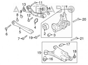 Braț de control inferior spate dreapta, Volvo XC90 16-26 AWD, silent block pentru înlocuire