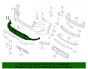 Губа переднего бампера Nissan Rogue 24-26 S, SV
