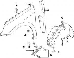 Garnitură aripă aripă ușă față dreapta Hyundai Ioniq 5 22-24