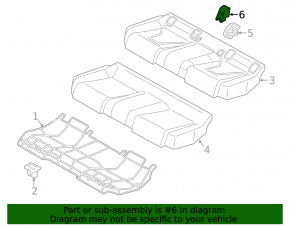 Заглушка Isofix заднего ряда Audi A3 8V 15-20 4d, 5d черная