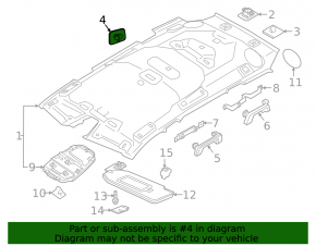 Заглушка обшивки потолка задняя левая Volvo XC60 18-26 черная