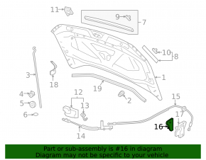 Maneră de deblocare capotă VW Taos 22-25