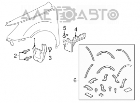 Брызговик передний правый Acura MDX 07-09