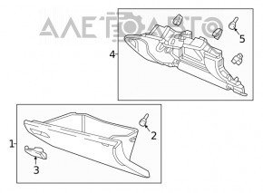 Перчаточный ящик, бардачок Honda Civic X FC 16-21 черный