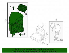Корпус воздушного фильтра Audi Q5 80A 18-24 2.0T, MHEV, PHEV