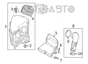 Корпус воздушного фильтра Audi Q5 80A 18-24 2.0T, MHEV, PHEV
