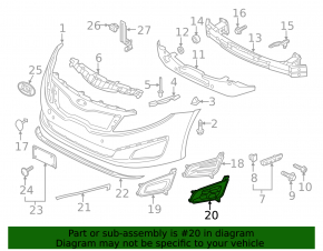 Обрамление птф левое Kia Optima 14-15 рест LED