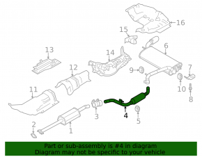 Выпускная трасса средняя часть Ford Focus mk3 15-18 рест 1.0T