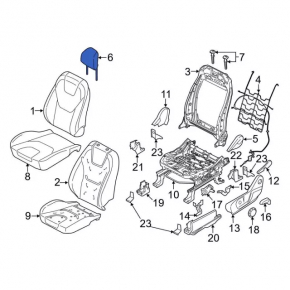 Подголовник передний левый Ford Edge 15-24 ткань бежевая, под чистку