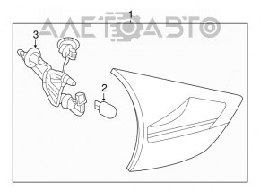 Lampă interioară hayon, dreapta, Nissan Rogue 17-20