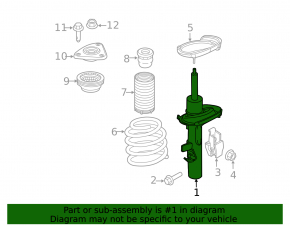 Amortizor față dreapta pentru Ford Focus mk3 11-13