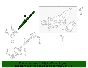 Рулевой карданчик Ford Mustang mk6 15-23 средняя часть