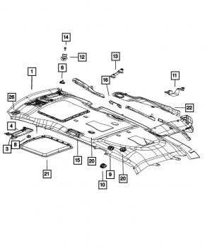Обшивка потолка Dodge Grand Caravan 11-18
