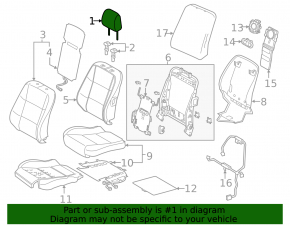 Подголовник передний левый Lexus ES300h ES350 13-14 кожа, бежевый, потрескан, тычка