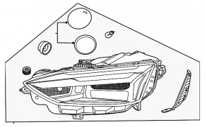 Фара передняя левая в сборе Audi A5 F5 20-25 LED