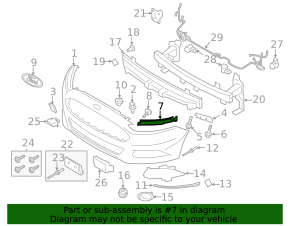 Крепление переднего бампера под фарой левое Ford Fusion mk5 13-16