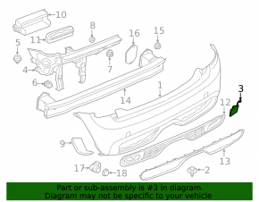 Capac cârlig de remorcare bara spate dreapta Mini Cooper 15-21 model S
